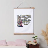 Hübsches Katzenmeme für Katzenliebhaber und Besitz Wandteppich Mit Holzrahmen (Schlafzimmer)