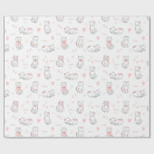 Hübsches Katzenmuster-Design-Geschenkpapier Geschenkpapier (Flach)