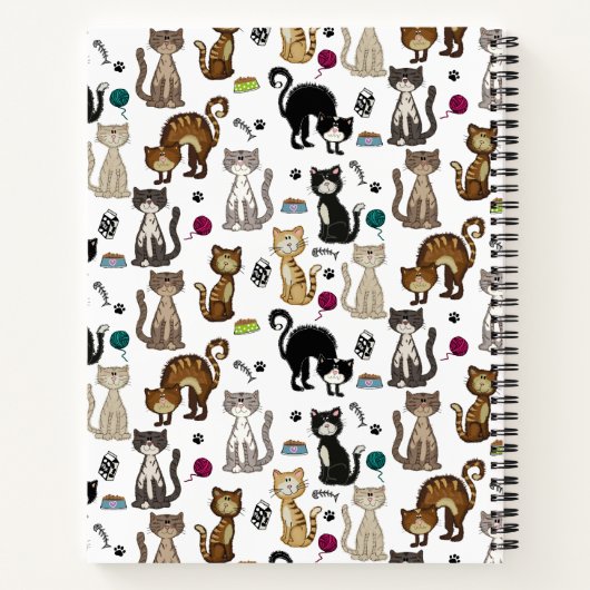 Hübsches Katzenmuster Notizblock (Rückseite)