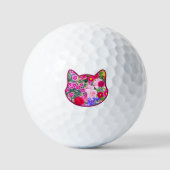 Hübsches Katzenmutter-Geschenk - Moderne florale K Golfball (Vorderseite)