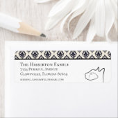 Hübsches Katzenschwarz und Weiß-Rücksendeaufkleber (Insitu)