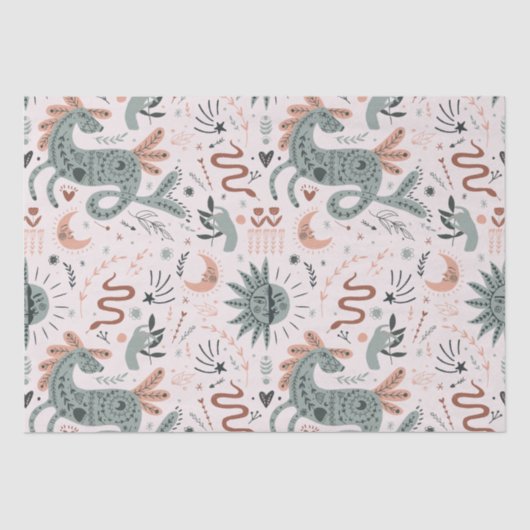 Hübsches Kindermuster in Rosa Moderne Wasserfarbe Seidenpapier (Vorderseite)