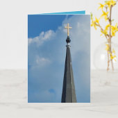 Hübsches Kirchenkreuz Karte (Gelbe Blume)