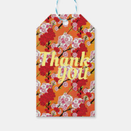 Hübsches Kirschblossom Rot und Rosa Petals Geschenkanhänger