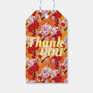 Hübsches Kirschblossom Rot und Rosa Petals Geschenkanhänger