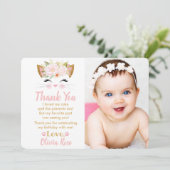 HÜBSCHES KITTY Girl Cat Foto Danke Karte (Stehend Vorderseite)