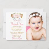 HÜBSCHES KITTY Girl Cat Foto Danke Karte (Vorderseite)