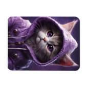 Hübsches Kitty in einem Lila Hoodie Magnet (Horizontal)