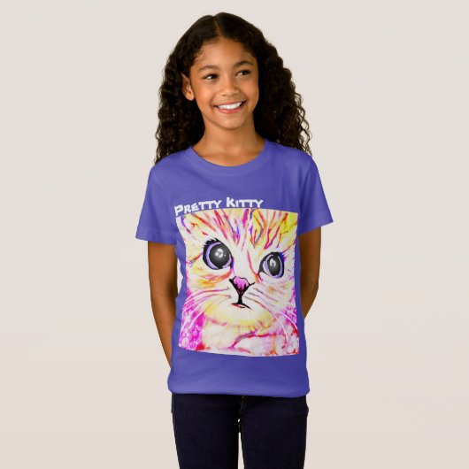 Hübsches Kitty-Mädchen-Shirt T-Shirt (Vorne ganz)