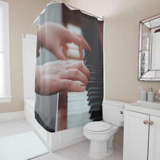 Hübsches Klavierdesign Duschvorhang (Beispiel)