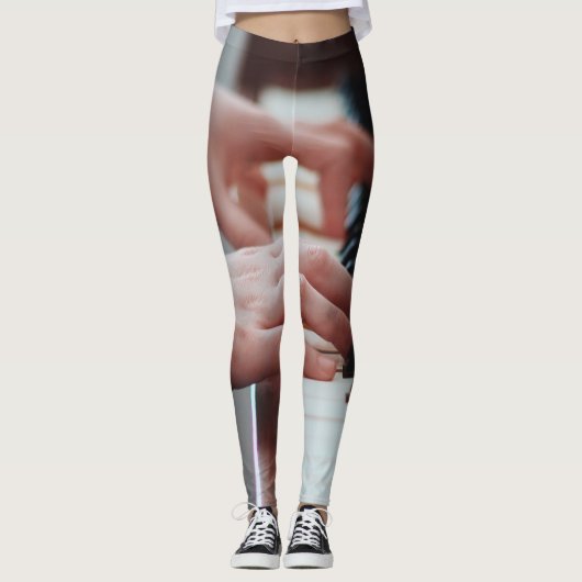 Hübsches Klavierdesign Leggings (Vorderseite)