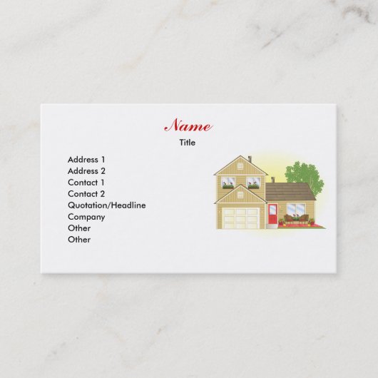 Hübsches kleines Haus Visitenkarte (Vorderseite)