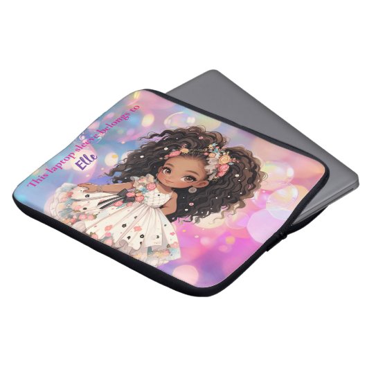 Hübsches kleines Mädchen Laptopschutzhülle (Vorne Oben)