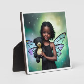 Hübsches kleines Mädchen mit Teddybär Fotoplatte (Vorderseite)