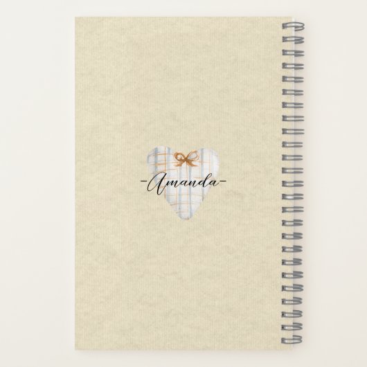 Hübsches Kraftpapier mit schottischem Herz und Spi Notizblock (Rückseite)