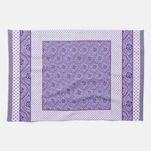 Hübsches Küchentuch, Mauve White Ogees und Polkas Küchentuch