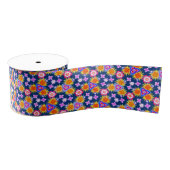 Hübsches Kunsthandwerk mit blauem Boho-Blumenmuste Ripsband (Spule)