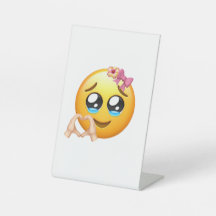 Hübsches lächelndes Emoji-Tischschild für das Büro