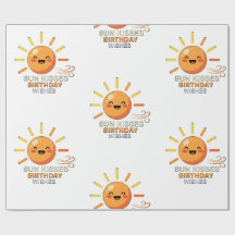 Hübsches lächelndes Sonnengratulations-Geschenkpap