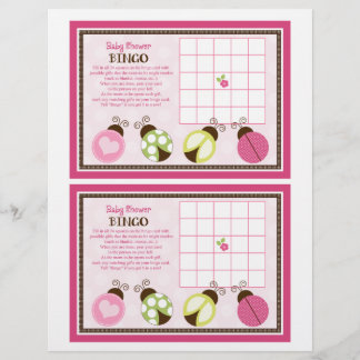 Hübsches Ladybugs "Baby Shower Bingo" Blatt