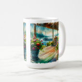 Hübsches Lakehouse View Deck und Blume Kaffeetasse (VorderseiteRechts)