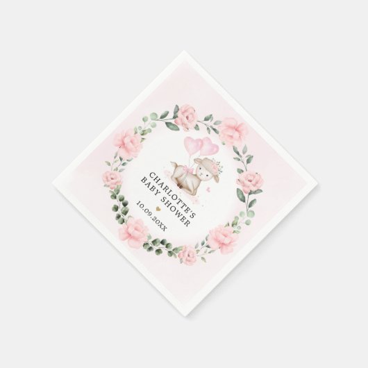 Hübsches Lamb Baby Pink Blumenspülung Favoriten Serviette (Ecke)