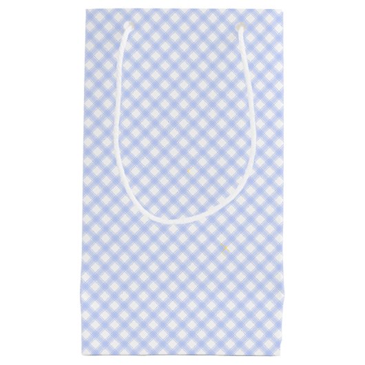 Hübsches Land-blauer karierter Gingham Kleine Geschenktüte (Vorderseite)
