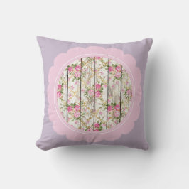 Hübsches Lavendel-, Rosa- und Weiß-Blumenmuster Kissen