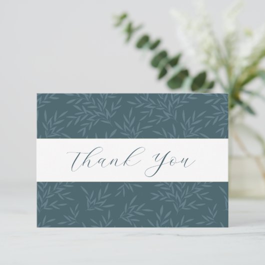 Hübsches Leaf Muster Flat Danke Karte (Stehend Vorderseite)
