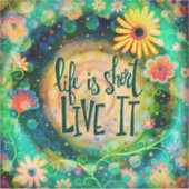 Hübsches Leben ist Kurz florgrün Inspiration Aufkleber (Vorderseite)