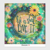 Hübsches Leben ist Kurz florgrün Inspiration Aufkleber (Blatt)