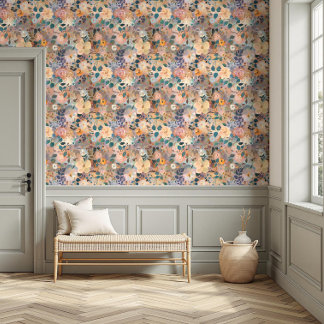 Hübsches, lebendiges, florales Aquarellpfirsich un Tapete