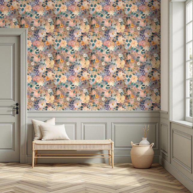 Hübsches, lebendiges, florales Aquarellpfirsich un Tapete (Von Creator hochgeladen)