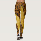 Hübsches Leder Cheetah Tierdruck mit Glitzer Leggings (Rückseite)