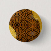 Hübsches Ledermotiv Cheetah Tierdruck mit Glitzer Button (Vorderseite)