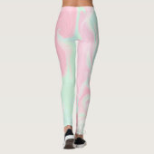 Hübsches, leicht grünes, rosa Swirbeldesign Leggings (Rückseite)
