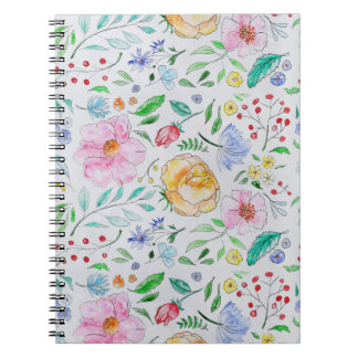 Hübsches, leichtes Aquarell-Blumen- und Knospenmus Notizblock