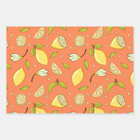 Hübsches Lemon Wrapping Paper-Set Geschenkpapier Set (Vorderseite 3)