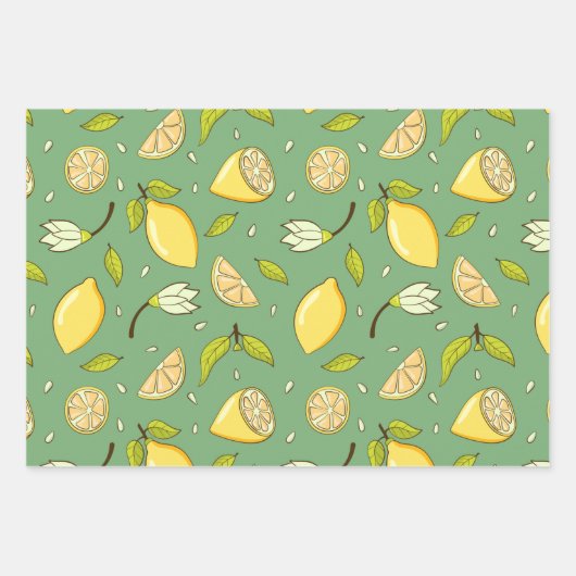 Hübsches Lemon Wrapping Paper-Set Geschenkpapier Set (Vorderseite)