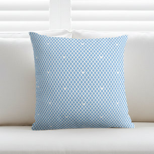Hübsches Liebesherz-Gitter-Mesh Blau Modern Kissen