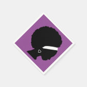Hübsches Lila Afrohaar Serviette (Ecke)