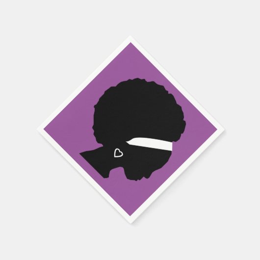 Hübsches Lila Afrohaar Serviette (Ecke)