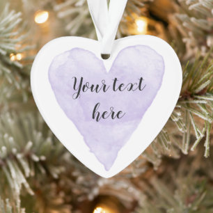 Hübsches lila Aquarellherz Weihnachten Ornament