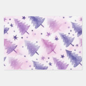Hübsches Lila Baummuster Geschenkpapier Set (Vorderseite 3)