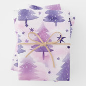 Hübsches Lila Baummuster Geschenkpapier Set (Beispiel)