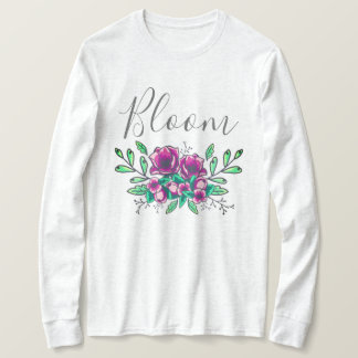 Hübsches Lila BlumenBouquet Bloom Skript T-Shirt
