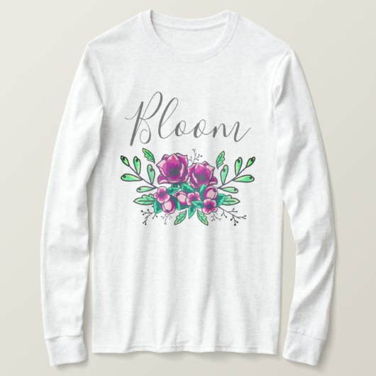 Hübsches Lila BlumenBouquet Bloom Skript T-Shirt (Design vorne)