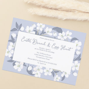 Hübsches Lila Blumengebäck Osterbrunch Ei Hunt Par Einladung