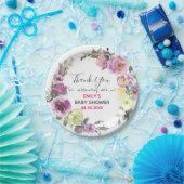 Hübsches Lila Blumenkraut Danke Kinderdusche Pappteller (Party)