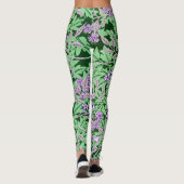 Hübsches lila Blumenmuster Leggings (Rückseite)